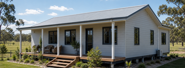 Newly installed modular home on a country property
