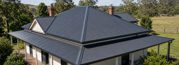 Complete metal roof replacement on Australian farmhouse
